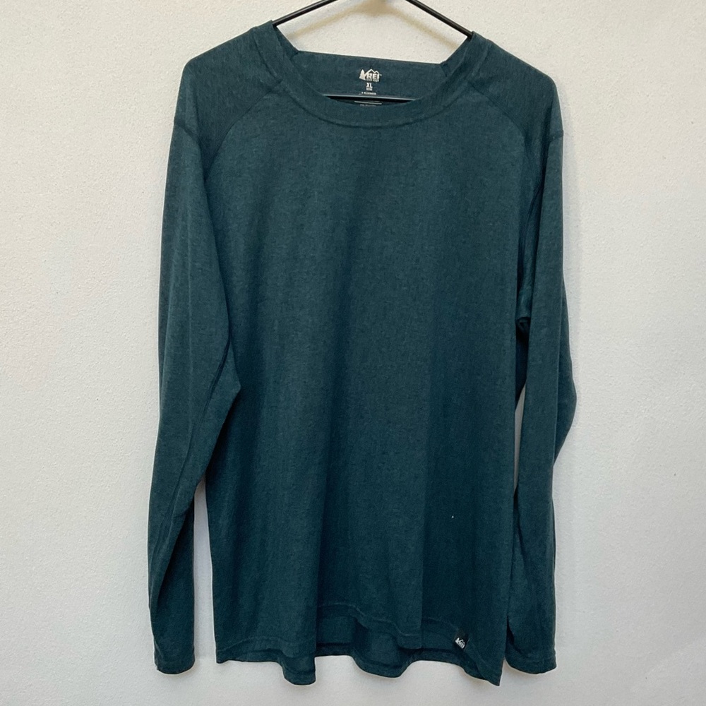 Rei Heather Blue Men's Quick Dry Long Sleeve Shirt Size XL Outdoor Camping